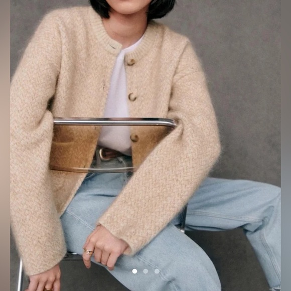 EUC Sézane Teo Jacket in Mottled Beige Size S - Picture 6 of 13